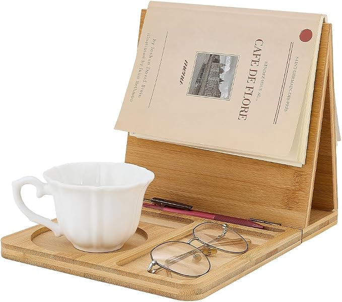 PH PandaHall Wooden Book Stand for Reading Rest Triangle Book Holder by PHPandaHall