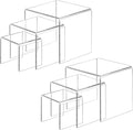 Fixwal 2 Set Acrylic Display Risers Cupcake Stands Clear Dessert Table Display by Fixwal