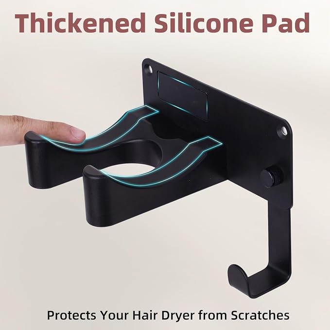Hair Dryer Holder, Aluminum Alloy Blow Dryer Holder - Image 3