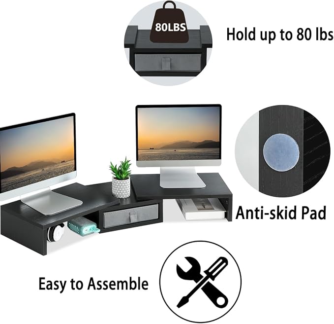 TEAMIX Dual Monitor Stand Riser - Image 4