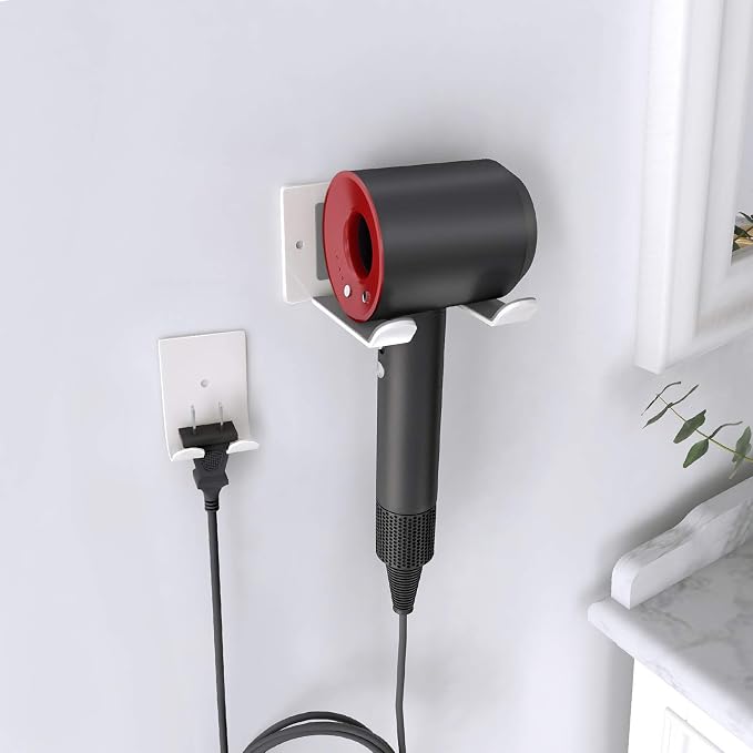 FLE Hair Dryer Holder Wall Mounted Self Adhesive, Hair Blow Dryer Rack - Image 2