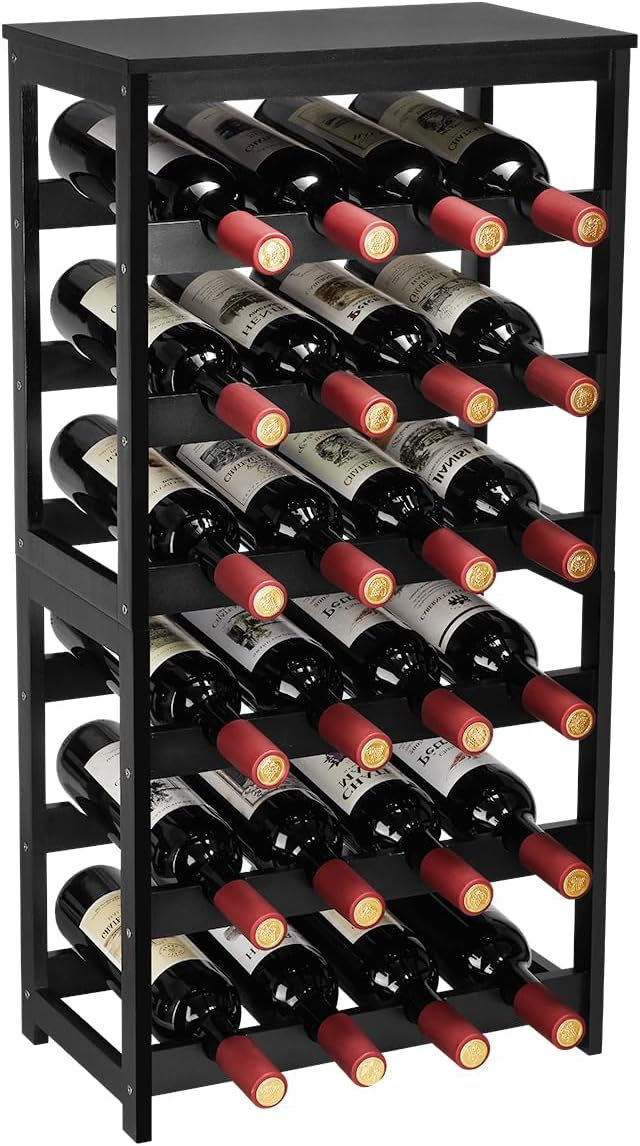 Wine Rack 24-Botttle Freestanding Floor, 6-Tier Wine Rack Shelf by Homevany