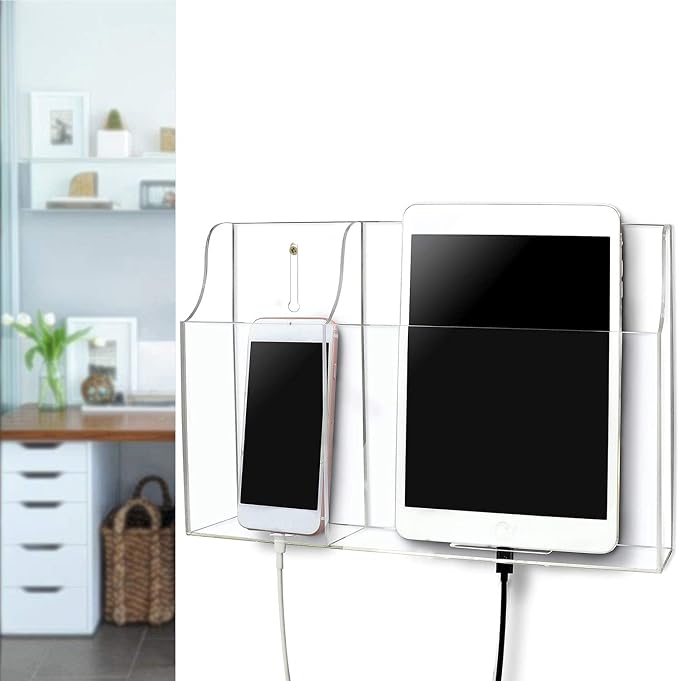 Clear Wall Tablet Holder Acrylic Wall Mounted Phone Holder - Image 4