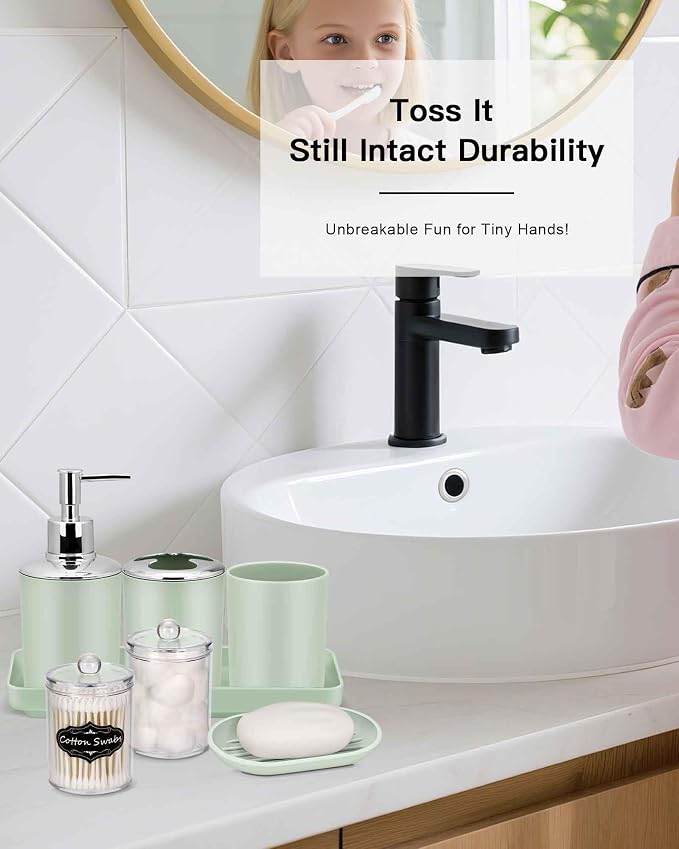 IMAVO Green Bathroom Accessories, Non Slip Super Absorbent Rugs and Waterproof - Image 3