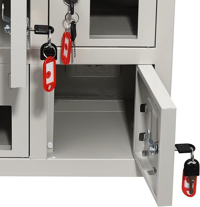 Cell Phone Charging Stations, 9 Slots Metal Mobile Phone Storage Cabinet - Image 7