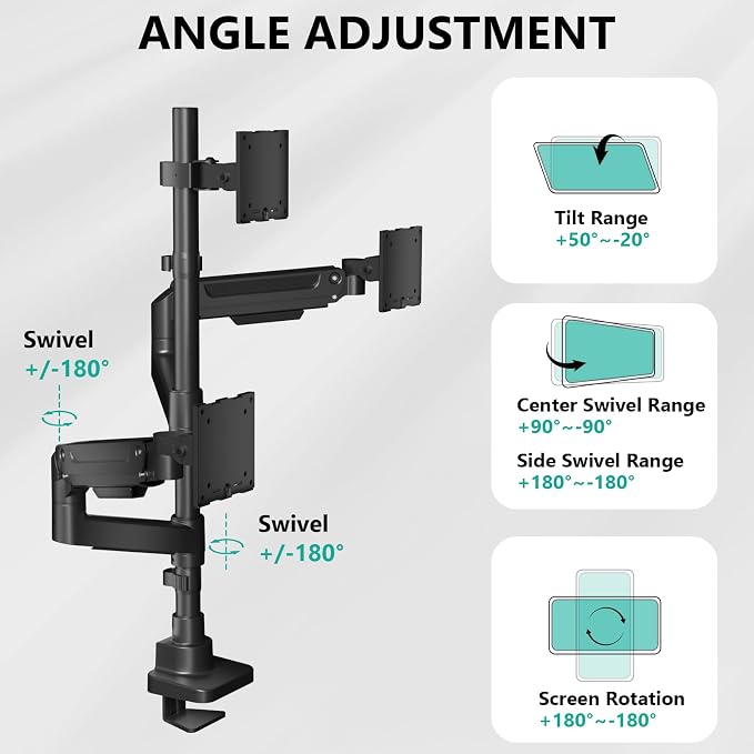 WALI Triple Monitor Mount - Image 3