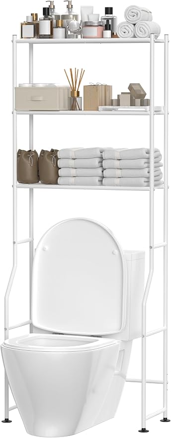 3-Tier Over The Toilet Storage, Freestanding Metal Bathroom Shelves, Space by ASCENREST