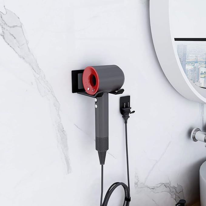 FLE Hair Dryer Holder, Blow Dryer Holder Wall Mounted Fit - Image 2