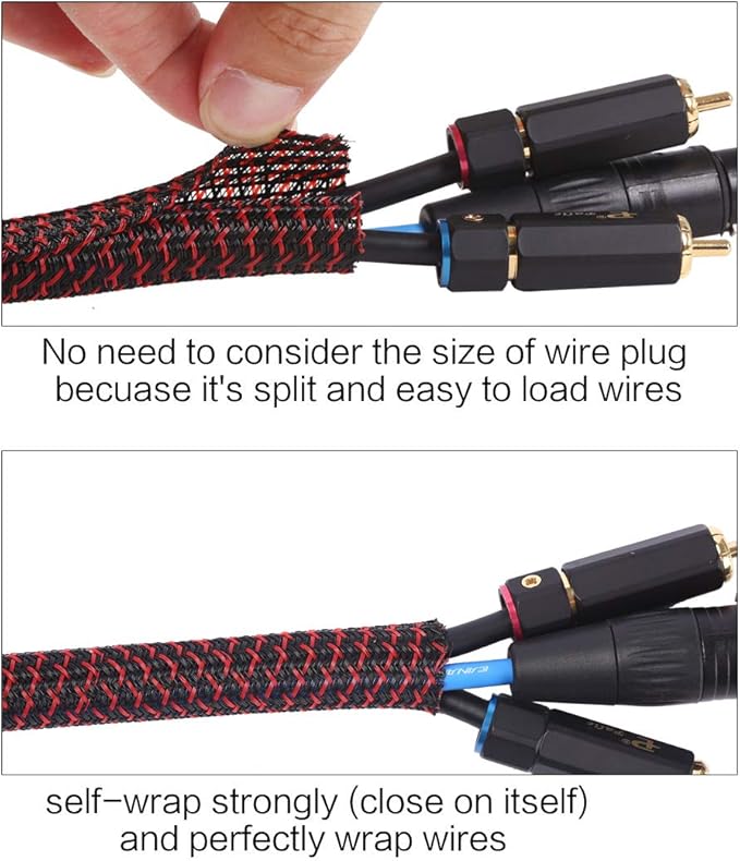Alex Tech 10ft - 1 inch Cord Protector Wire Loom Tubing Cable Sleeve Split - Image 2