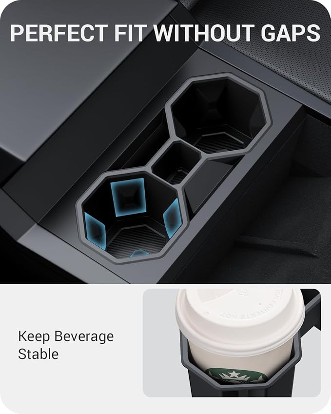 BASENOR 2024 2025 Tesla Cybertruck Center Console Cup Holder Insert Silicone - Image 7