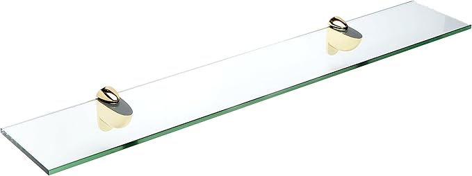 Spancraft Glass H-10x48-Brass Heron Glass Shelf by Spancraft