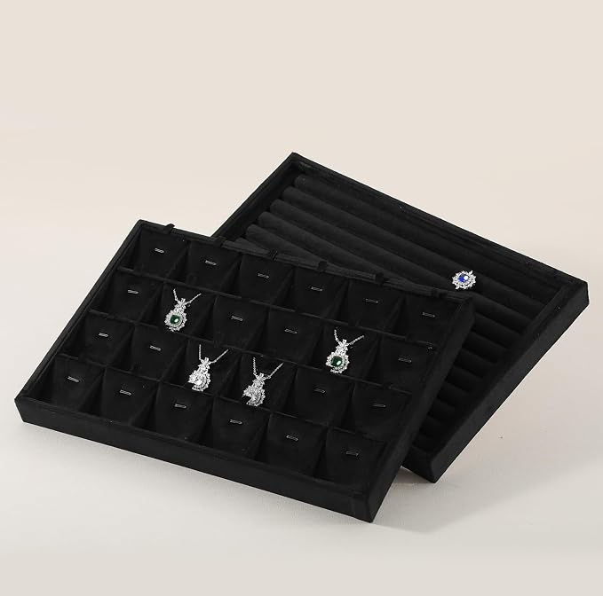 Stackable Jewelry Trays, Velvet Earring Box, Premium Necklace Box, Luxury - Image 4