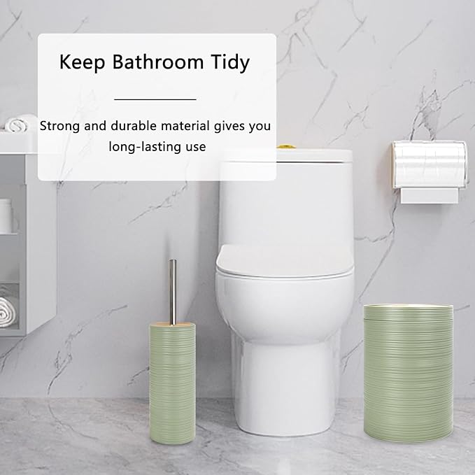 CERBIOR Bathroom Accessories Set 6 Piece Bamboo Bath Ensemble Includes Soap - Image 6