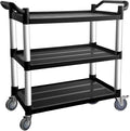 3 Tier Rolling Cart with Hair-Proof Wheels, Plastic Utility Service Cart by Befeshine