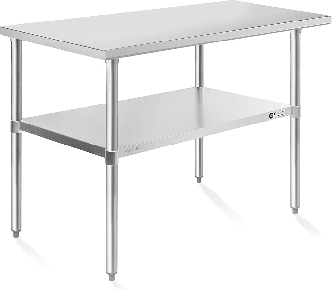 KUTLER Stainless Steel Table 24 x 48 Inches, NSF Heavy Duty Commercial Kitchen by Kutler