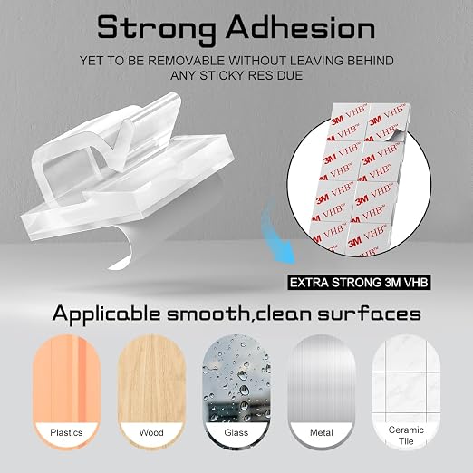 100PCS Cable Clips, Adhesive Wire Clips Strong Cord Clips Wire Holders - Image 4