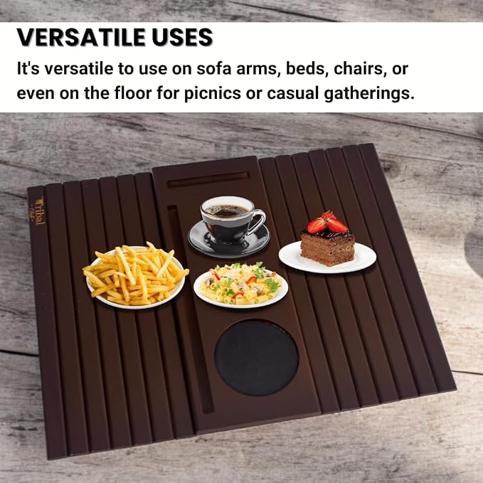 Bamboo Sofa Arm Tray, Couch Arm Table Caddy - Image 4