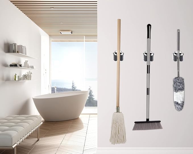 Verdenu 6 Pack Broom Holder Wall Mount, Mop and Broom Holder Wall Mount - Image 6
