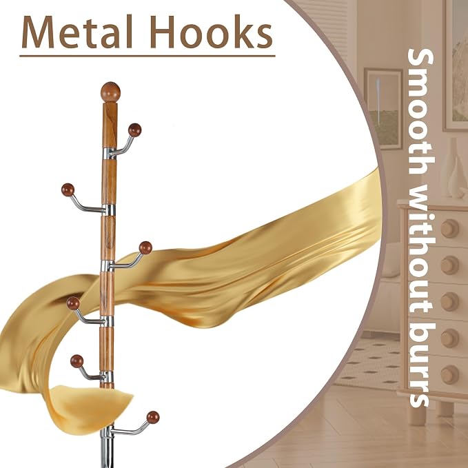 Solid Wooden Coat Rack Stand, Coat Racks Freestanding - Image 3