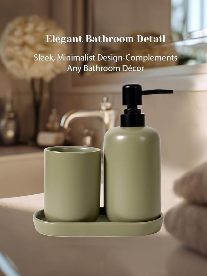 INGOFIN 3 Pcs Ceramic Bathroom Accessory Set - Image 6