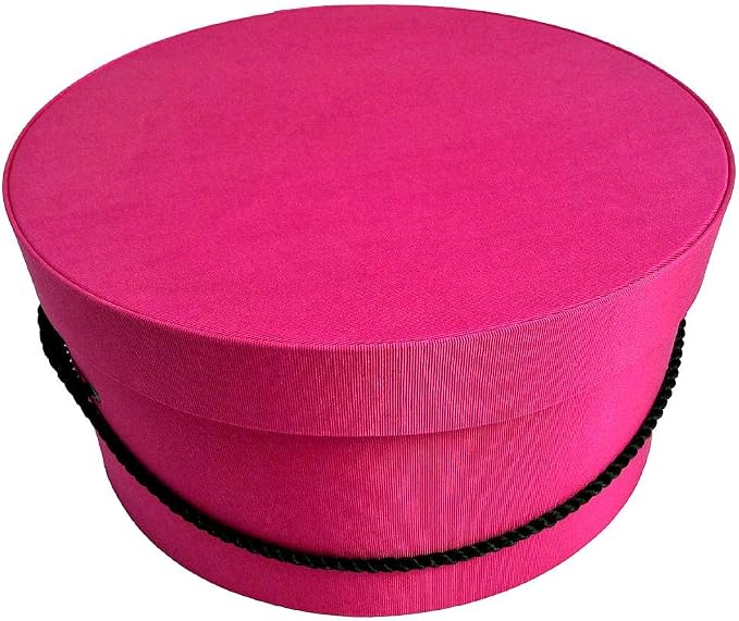 Sarah's Hat Boxes Classic Cerise Hat Box – 16.75" x 8.5" Handmade in USA – by SarahsHatBoxes
