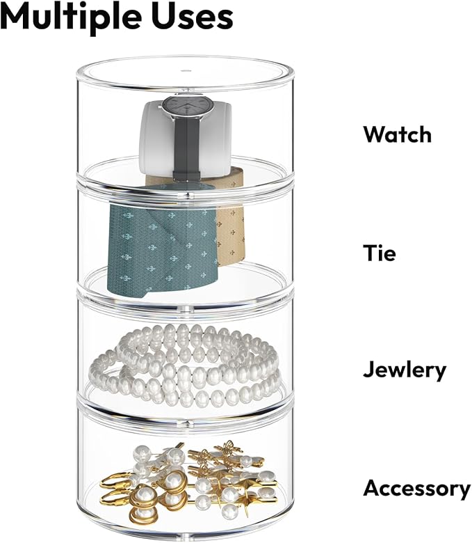 Belt Organizer for Closet Storage: Clear Acrylic 8-Layer Stackable Belt Box - Image 6