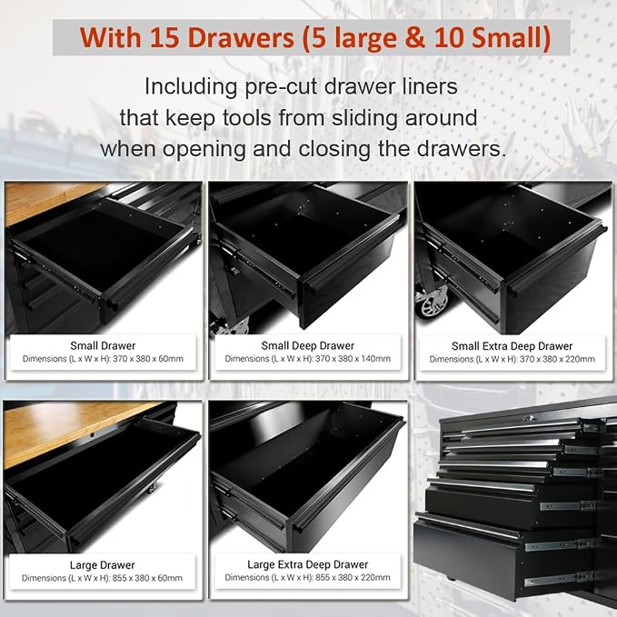 72 inch Tool Chest with 15 Drawers - Image 4