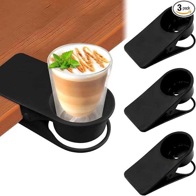 3PCS Drinking Cup Holder Clip, Kalolary Chair Desk Bottle Cup Stand DIY Glass by Kalolary