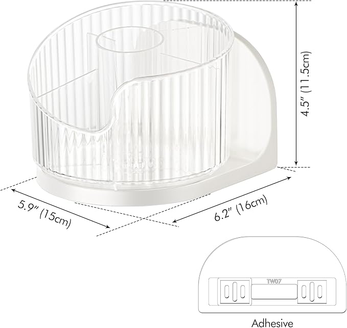 Poeland Wall Mounted Makeup Brushes Organizer, 360 Rotating Makeup Holder - Image 4
