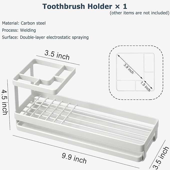 MYITYARD Toothbrush Holders for Bathrooms, 4 Slots Rustproof Metal Tooth - Image 2