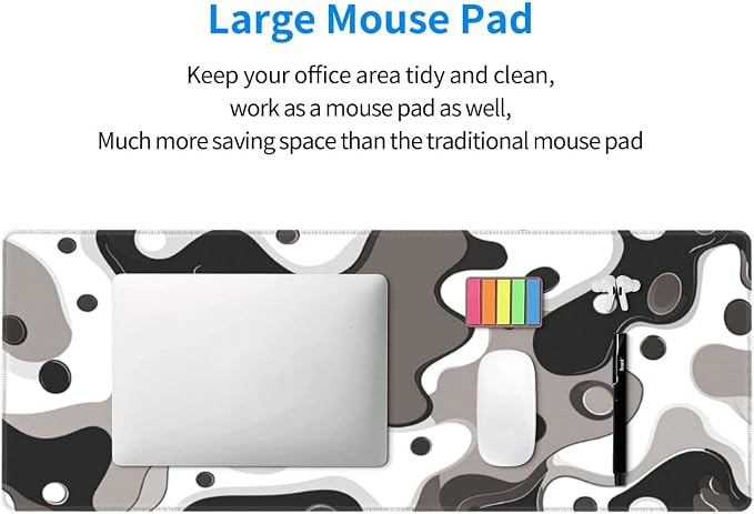 LB Black and White Gaming Mouse Pad Modern Geometric Brown Abstract Large Mouse - Image 9
