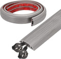 HARFINGTON 4ft Cord Cover Floor W0.6 x H0.33 Inner Channel PVC Hide Extension by HARFINGTON