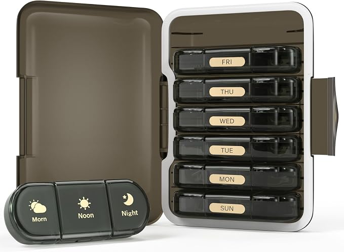 Weekly Pill Organizer 3X a Day, 7 Day Pill Box 3 Times, Portable - Image 7