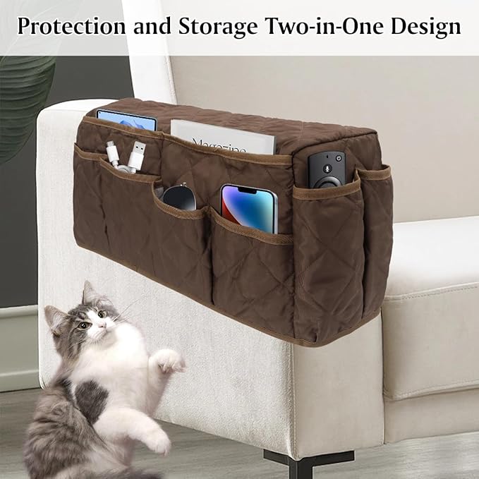 Remote Control Holder, Non Slip Bedside Armchair Caddy, Recliner Arm Caddy - Image 5