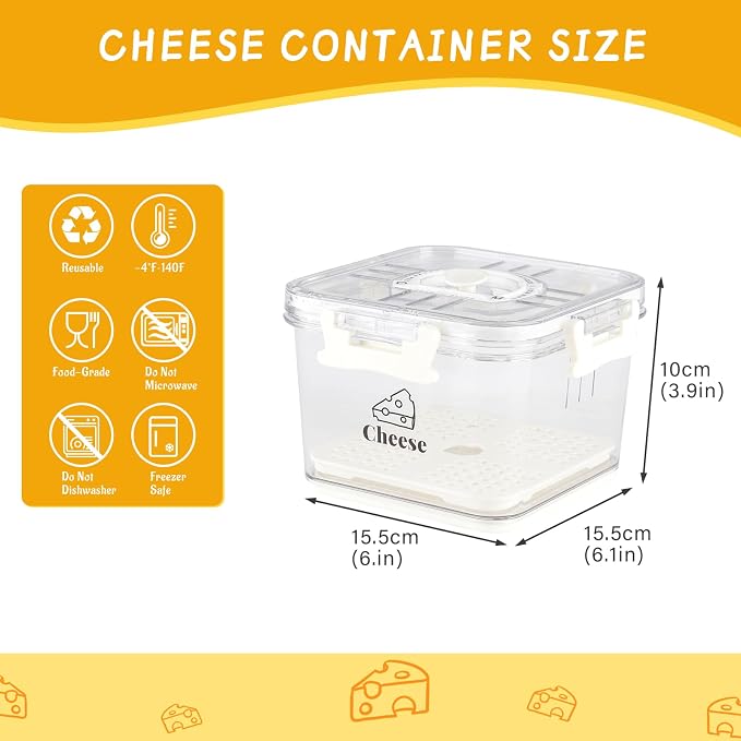 Cheese Container for Refrigerator, Cheese Keeper - Image 7
