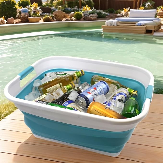 SAMMART 41L Collapsible Plastic Laundry Basket-Foldable Pop Up Storage - Image 5