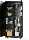 Metal Broom Closet, Garage Storage Cabinet, Tool Chest Bathroom Cabinet by Synorla