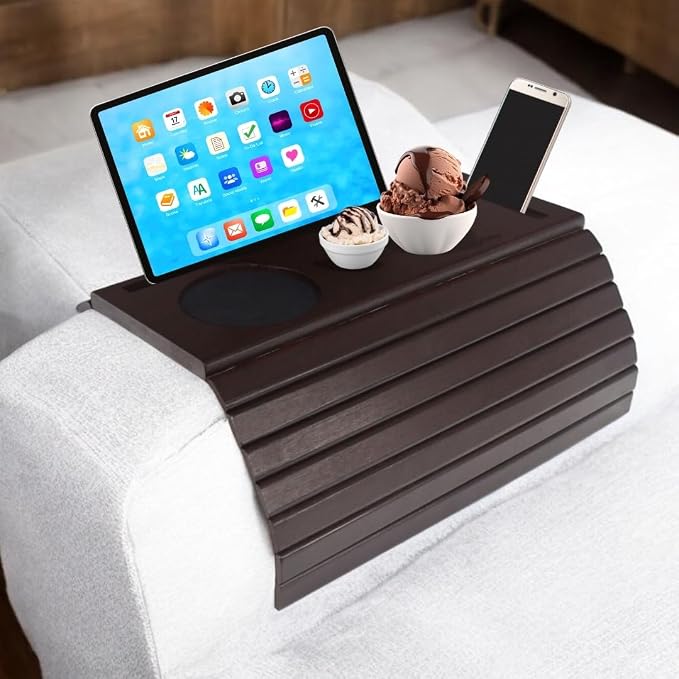 Bamboo Sofa Arm Tray, Couch Arm Table Caddy - Image 7