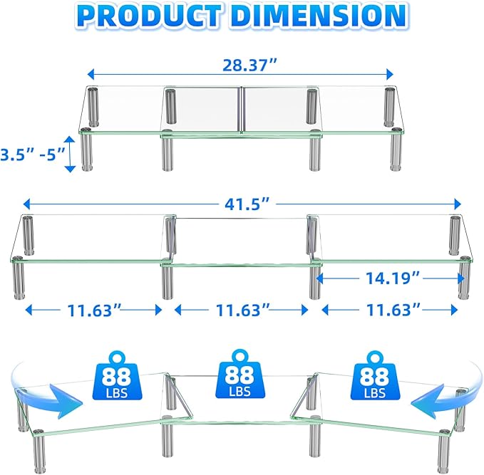 Simple Trending Dual Monitor Stand Riser, Computer Office Desktop Organizer - Image 2