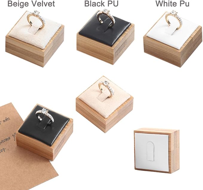 Coward Bamboo 6 Pcs Rings Display Stand, Ring Jewelry Holder Organizer Drawer - Image 8