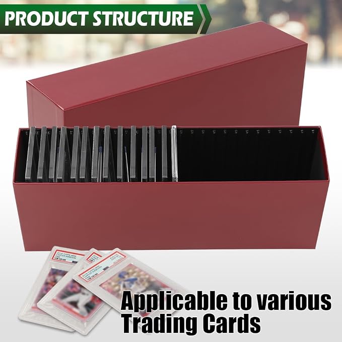 GRAND ORANGE Slotted Graded Card Boxes Slat Storage Boxes Red Hold 26 PSA - Image 2