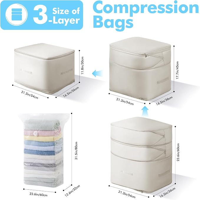 Comforter Storage Bag-Ultra Space Saving Large Self Compression Organizer - Image 2