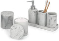 ZCCZ White Marble Bathroom Accessories Set 6 Pieces by zccz