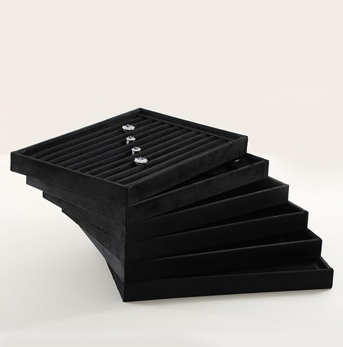 Valet Tray For Men, Velvet Jewelry Display, Premium Flat Catch All Trays - Image 5