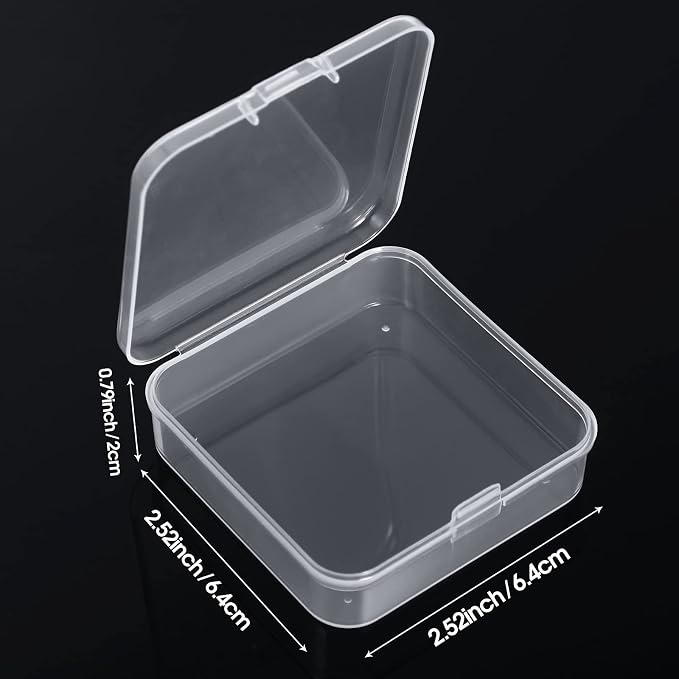 SATINIOR 48 Packs Clear Small Plastic Containers Transparent Storage Box - Image 2