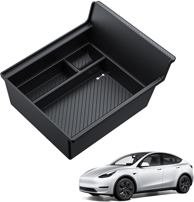 BASENOR 2021-2024 Tesla Model Y/3 Center Console Organizer Tray Console Hidden by BASENOR