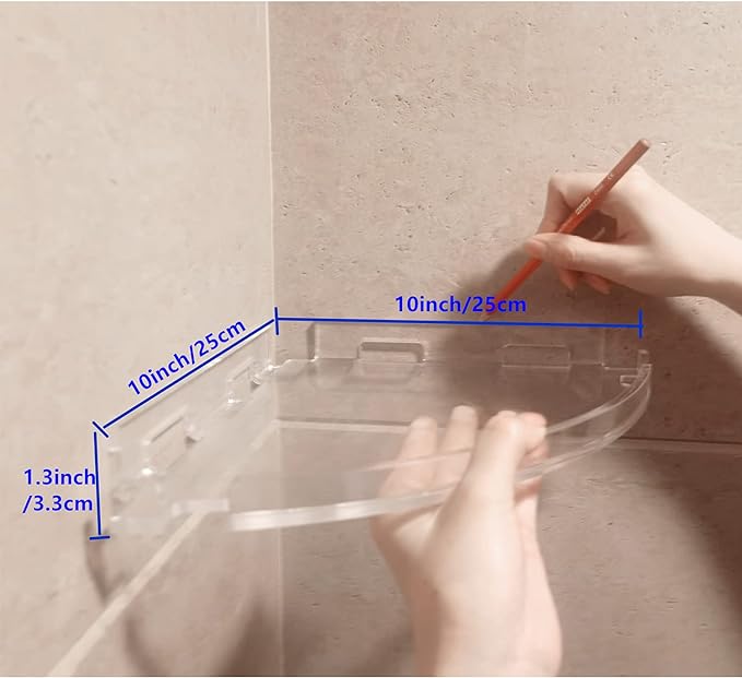 JiePai Acrylic Corner Shower Caddy Shelf - Image 7