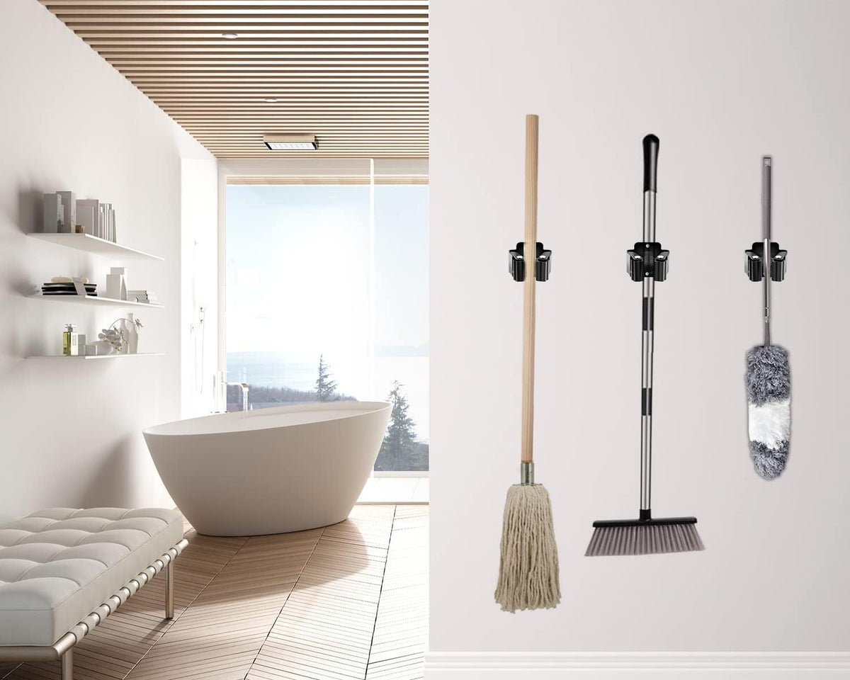 10 Pack Broom Holder Wall Mount, Mop Holder Wall Mounted, Stainless