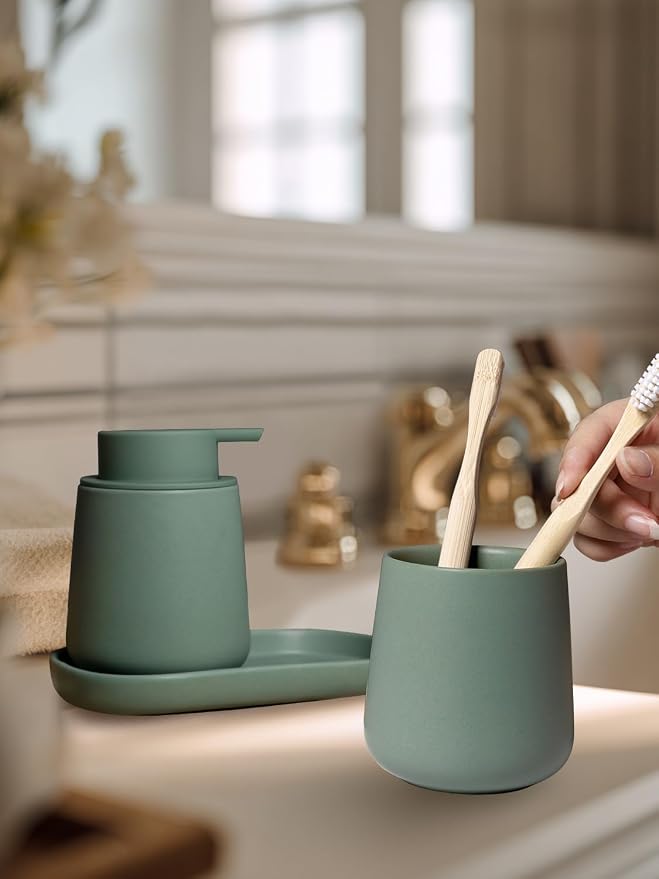 INGOFIN 3 Pcs Ceramic Bathroom Accessory Set - Image 7