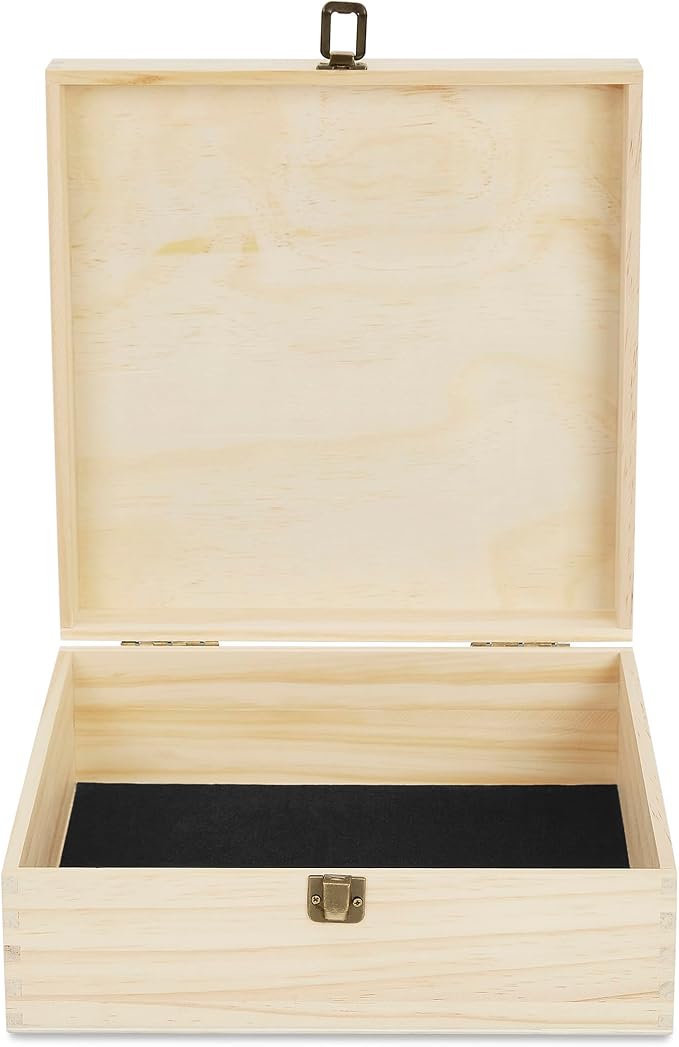 makerflo Large Natural Pine Wood Memory Box - Image 4